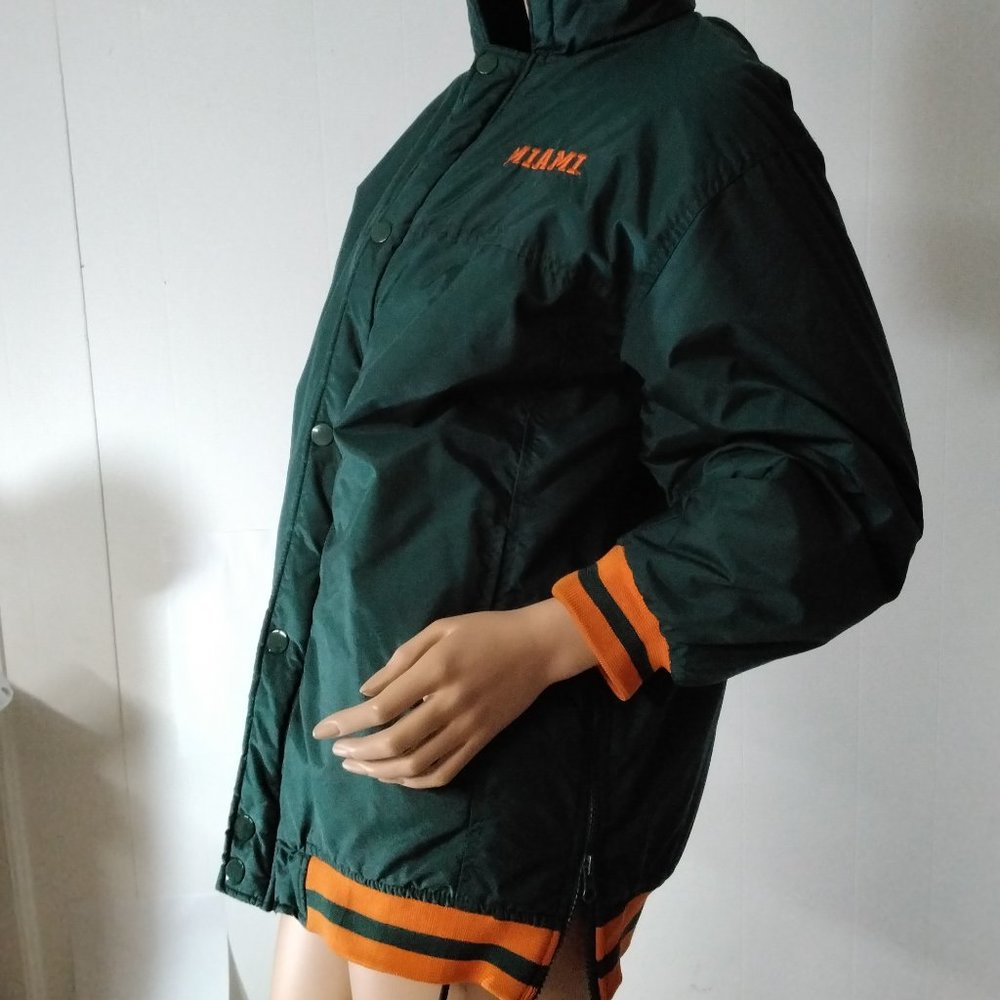 University of Miami Hurricanes Champs Size L Sports Coat Green Puffer UM *004 - Picture 3 of 16